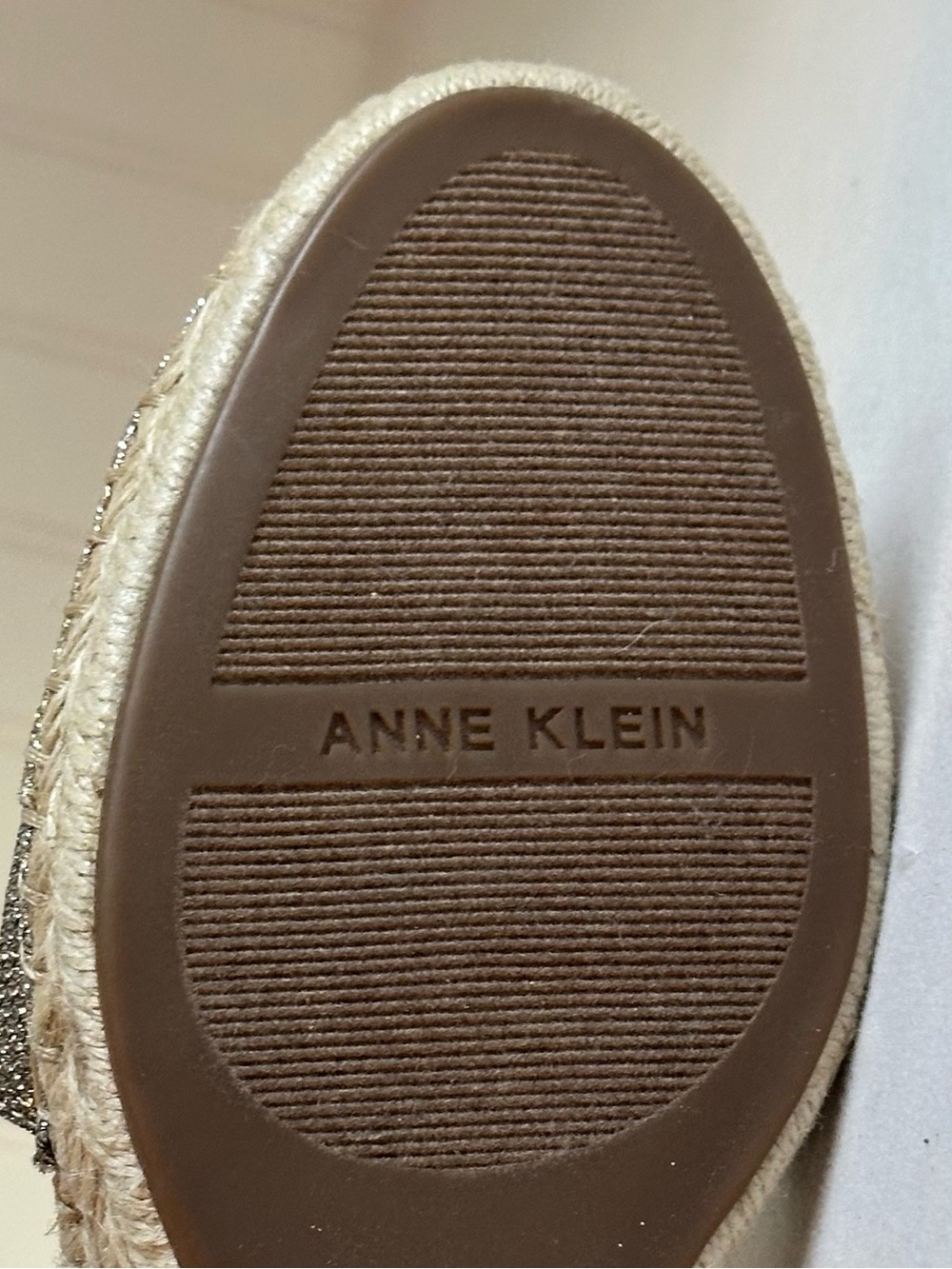 Anne Klein Metallic Multitone Espadrille Slingback Wedges - Picture 3 of 4